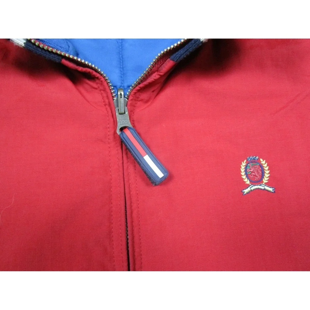 Vintage Tommy Hilfiger Down Puffer Jacket Reversible, Red‎ & Blue, Size (XL)